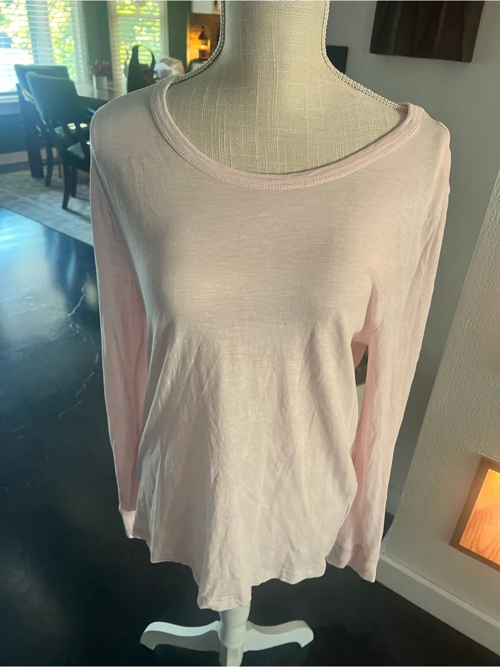 J. Crew Pale Pink Long-Sleeve Crewneck Tee